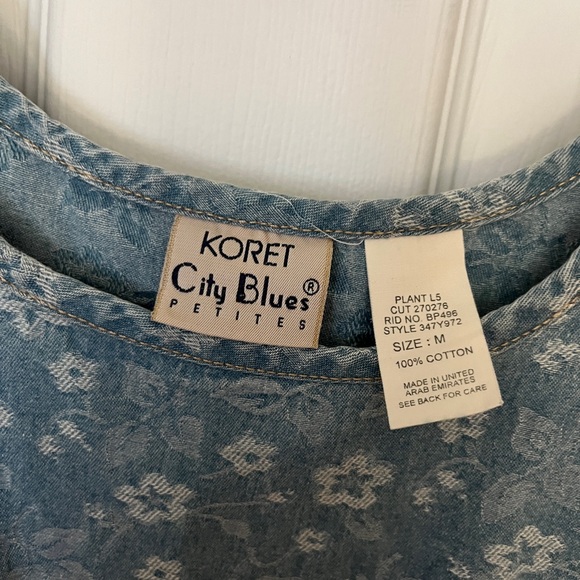 Koret City Blues Petite Denim-Style Floral Dress & Jacket Set Sz M (also fits L) - Picture 10 of 12